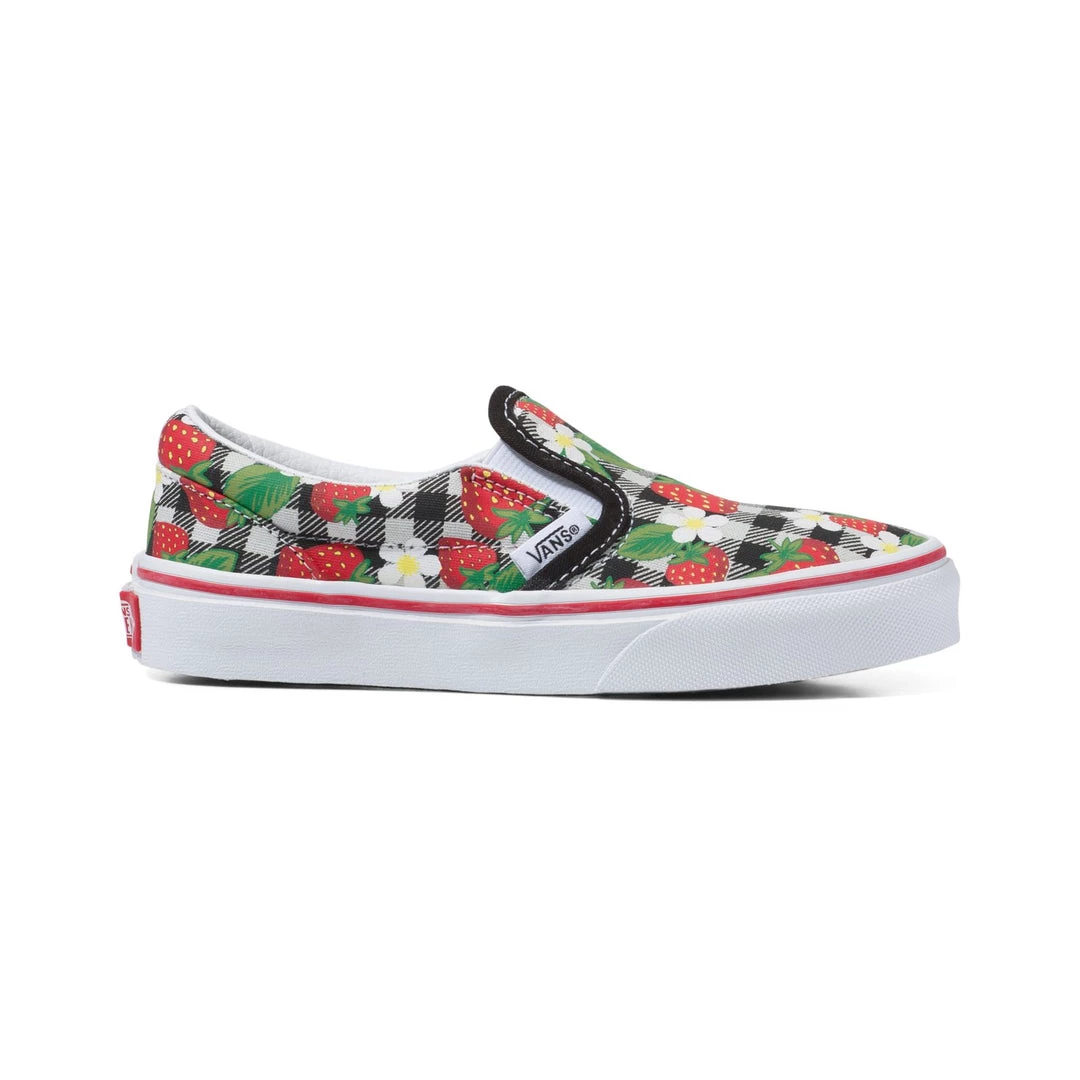 Vans Strawberry Gingham Kids Classic Slip-On 1 Vans Strawberry Gingham Kids Classic Slip-On