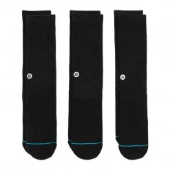 Stance Icon Black Crew Sock 3-Pack