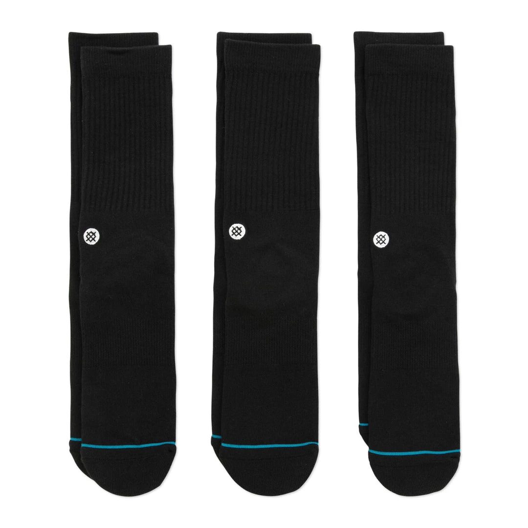 Stance Icon Black Crew Sock 3-Pack 1 Stance Icon Black Crew Sock 3-Pack