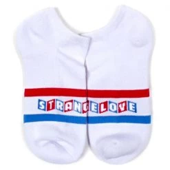 StrangeLove Skateboards CineLogo Stripe White No Show Foot Sheaths Socks